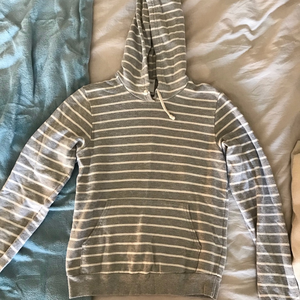 Hooded striped sweater